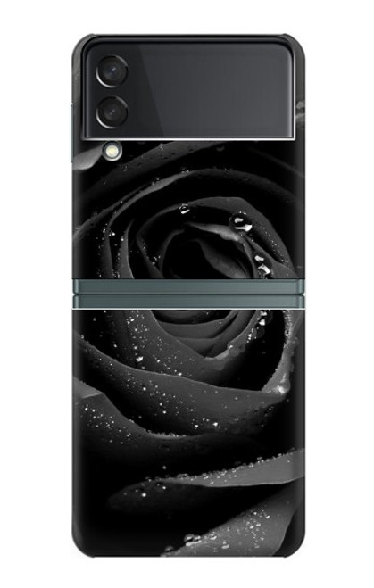 S1598 Noir Rose Etui Coque Housse pour Samsung Galaxy Z Flip 3 5G