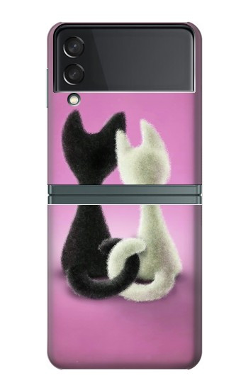 S1832 Chat d'amour Etui Coque Housse pour Samsung Galaxy Z Flip 3 5G