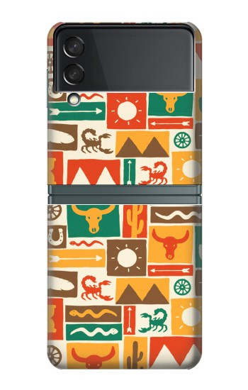 S1873 Motif de l'Ouest Etui Coque Housse pour Samsung Galaxy Z Flip 3 5G