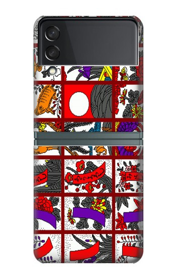 S1923 Hanafuda japonaise Carte de fleur Etui Coque Housse pour Samsung Galaxy Z Flip 3 5G