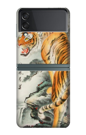 S1934 Peinture Tigre chinois Etui Coque Housse pour Samsung Galaxy Z Flip 3 5G