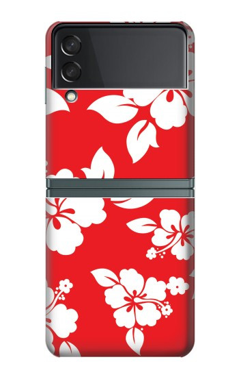 S1949 Motif Hibiscus hawaïenne Etui Coque Housse pour Samsung Galaxy Z Flip 3 5G