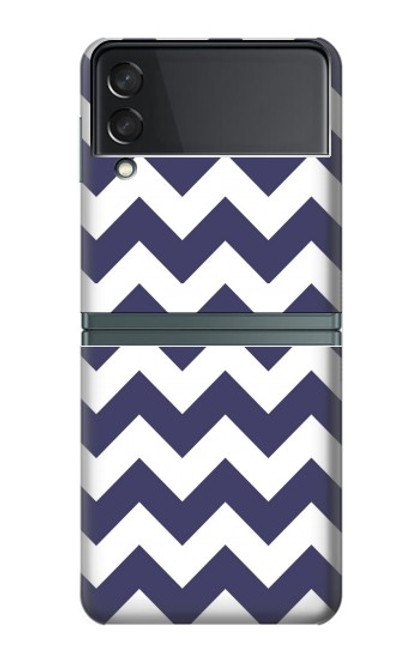 S2345 Marine Bleu Shavron Zig zag Etui Coque Housse pour Samsung Galaxy Z Flip 3 5G