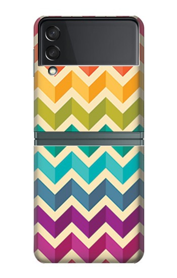 S2362 Arc en ciel coloré Shavron Zig zag Etui Coque Housse pour Samsung Galaxy Z Flip 3 5G