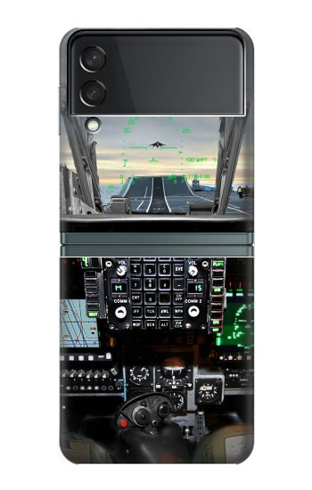 S2435 Avion de chasse Cockpit d'avion Etui Coque Housse pour Samsung Galaxy Z Flip 3 5G