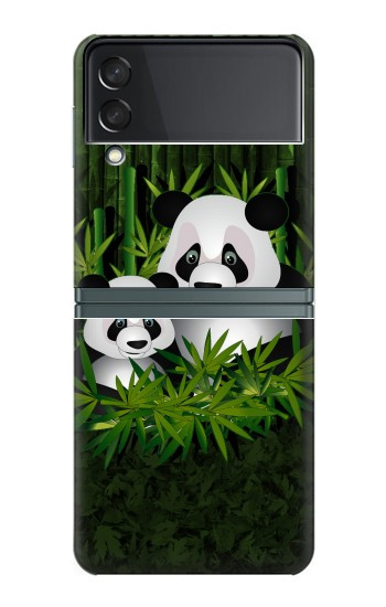 S2441 Forêt de Bambous de la famille Panda Etui Coque Housse pour Samsung Galaxy Z Flip 3 5G