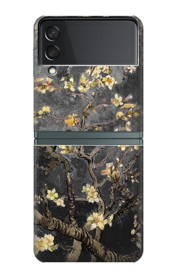 S2664 Noir Fleur Amandier Van Gogh Etui Coque Housse pour Samsung Galaxy Z Flip 3 5G