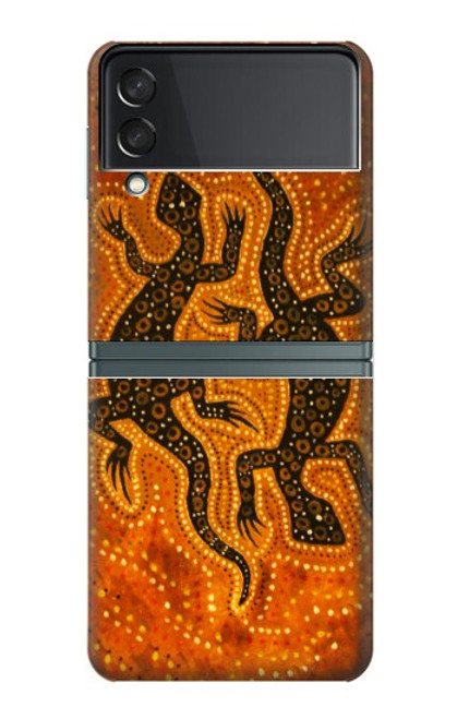 S2901 Lezard Art autochtone Etui Coque Housse pour Samsung Galaxy Z Flip 3 5G