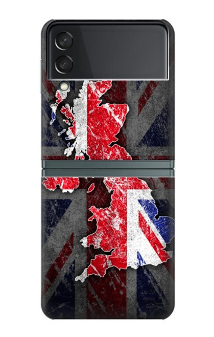 S2936 Royaume-Uni Drapeau britannique Carte Etui Coque Housse pour Samsung Galaxy Z Flip 3 5G
