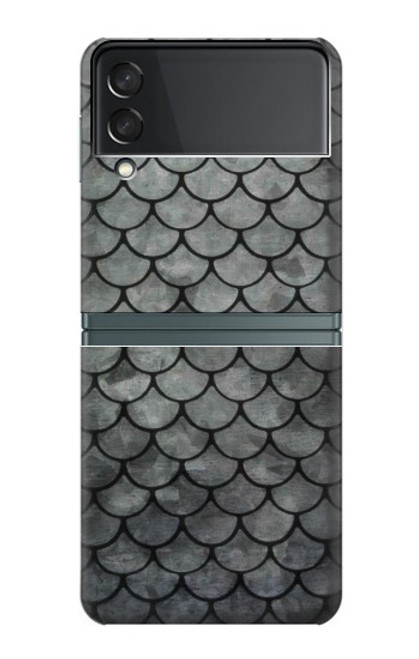 S2950 Echelle Argent Poisson Etui Coque Housse pour Samsung Galaxy Z Flip 3 5G