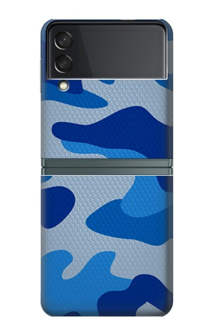 S2958 Armée Bleu Camo Camouflage Etui Coque Housse pour Samsung Galaxy Z Flip 3 5G