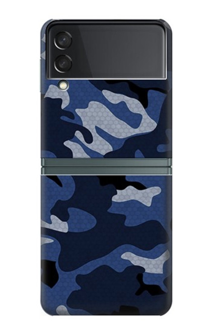 S2959 Marine Bleu Camo camouflage Etui Coque Housse pour Samsung Galaxy Z Flip 3 5G