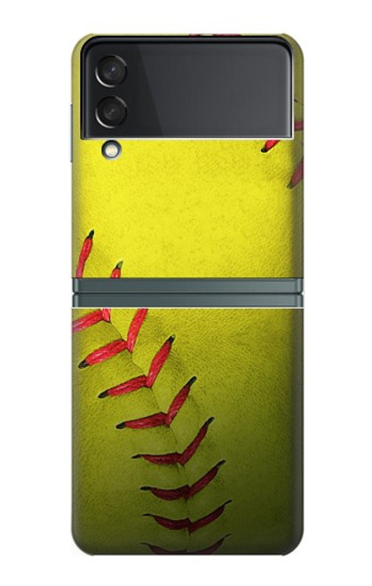 S3031 Softball balle jaune Etui Coque Housse pour Samsung Galaxy Z Flip 3 5G