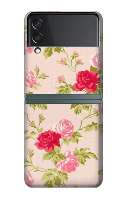 S3037 Jolie Flora Rose Cottage Etui Coque Housse pour Samsung Galaxy Z Flip 3 5G