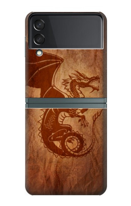 S3086 Rouge dragon Tatouage Etui Coque Housse pour Samsung Galaxy Z Flip 3 5G