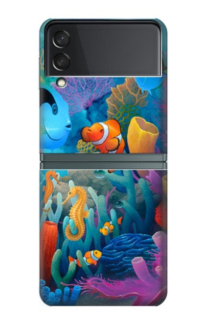 S3227 Monde sous-marin Dessin animé Etui Coque Housse pour Samsung Galaxy Z Flip 3 5G