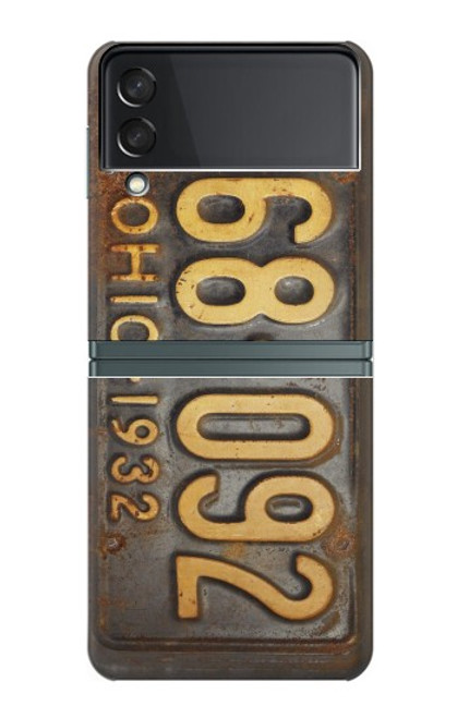 S3228 Millésimé plaque d'immatriculation de voiture Etui Coque Housse pour Samsung Galaxy Z Flip 3 5G