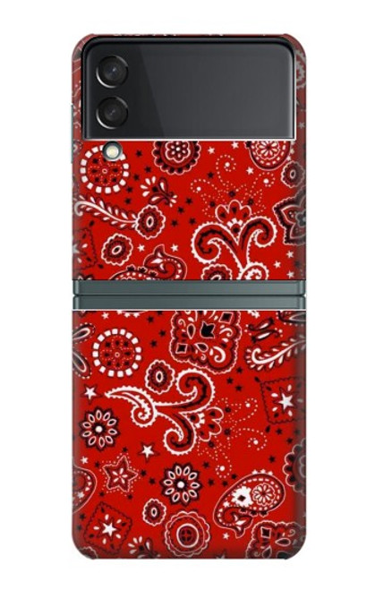 S3354 Rouge classique Bandana Etui Coque Housse pour Samsung Galaxy Z Flip 3 5G
