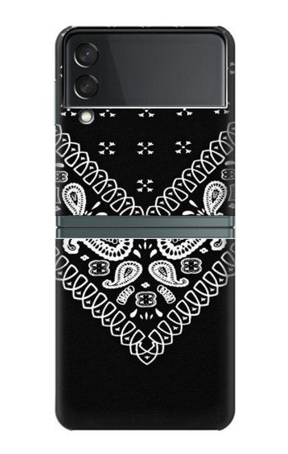 S3363 Motif Bandana Noir Etui Coque Housse pour Samsung Galaxy Z Flip 3 5G