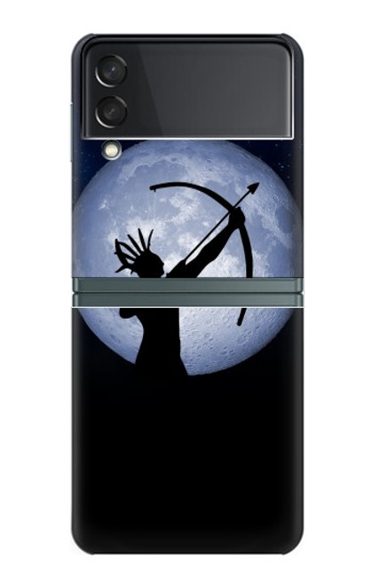 S3489 Indian Lune Chasseur Etui Coque Housse pour Samsung Galaxy Z Flip 3 5G