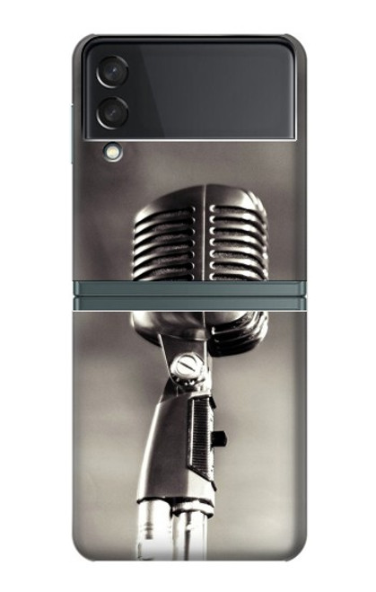 S3495 Microphone millésimé Etui Coque Housse pour Samsung Galaxy Z Flip 3 5G