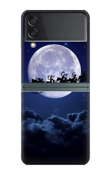 S3508 Noël Père Noël Lune Etui Coque Housse pour Samsung Galaxy Z Flip 3 5G