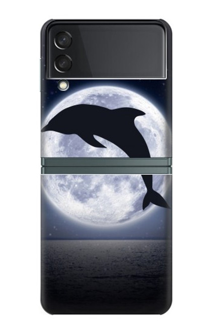 S3510 Dauphin Lune Nuit Etui Coque Housse pour Samsung Galaxy Z Flip 3 5G