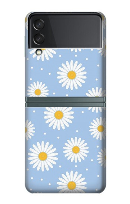 S3681 Motif de fleurs de marguerite Etui Coque Housse pour Samsung Galaxy Z Flip 3 5G