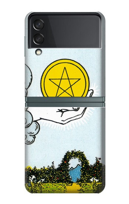 S3722 Carte de tarot Pièces de l'As des Pentacles Etui Coque Housse pour Samsung Galaxy Z Flip 3 5G