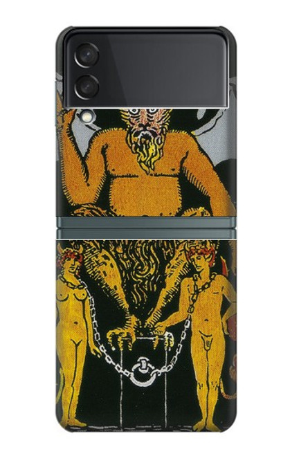 S3740 Carte de tarot le diable Etui Coque Housse pour Samsung Galaxy Z Flip 3 5G