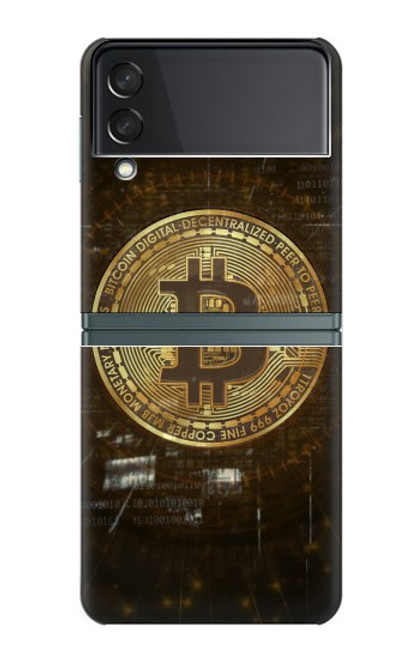 S3798 Crypto-monnaie Bitcoin Etui Coque Housse pour Samsung Galaxy Z Flip 3 5G