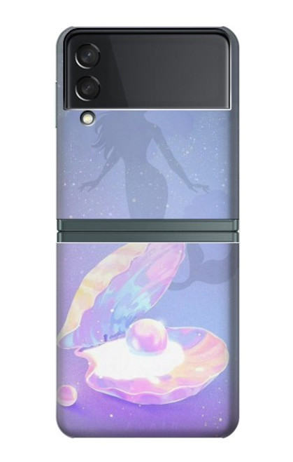S3823 Beauté Perle Sirène Etui Coque Housse pour Samsung Galaxy Z Flip 3 5G