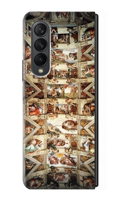 S0177 Michelangelo Chapelle plafond Etui Coque Housse pour Samsung Galaxy Z Fold 3 5G