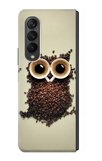 S0360 café Chouette Etui Coque Housse pour Samsung Galaxy Z Fold 3 5G