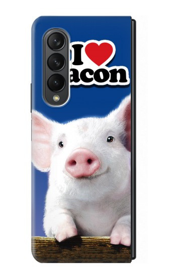 S0608 Je aime Bacon bébé mignon de porc Etui Coque Housse pour Samsung Galaxy Z Fold 3 5G