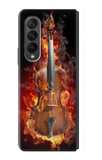 S0864 Violon feu Etui Coque Housse pour Samsung Galaxy Z Fold 3 5G