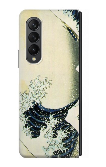 S1040 Hokusai La grande vague de Kanagawa Etui Coque Housse pour Samsung Galaxy Z Fold 3 5G