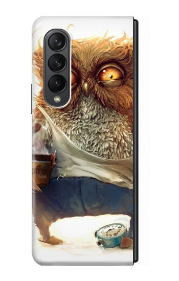 S1133 Réveillez-vous Chouette Etui Coque Housse pour Samsung Galaxy Z Fold 3 5G