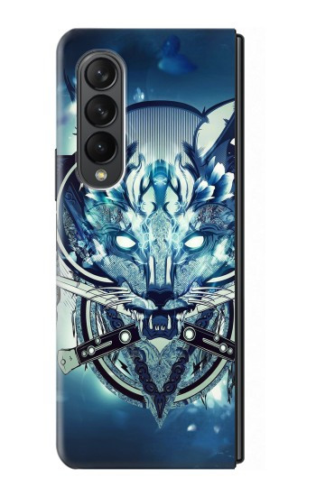 S1135 Loup avec des couteaux Roche Etui Coque Housse pour Samsung Galaxy Z Fold 3 5G