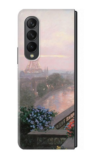 S1443 Terrasse à Paris Eifel Etui Coque Housse pour Samsung Galaxy Z Fold 3 5G