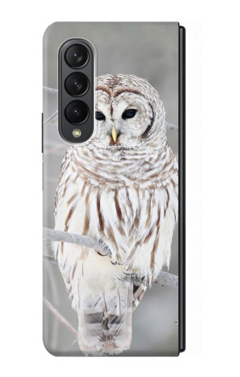 S1566 Milou Blanc Chouette Chouette Etui Coque Housse pour Samsung Galaxy Z Fold 3 5G