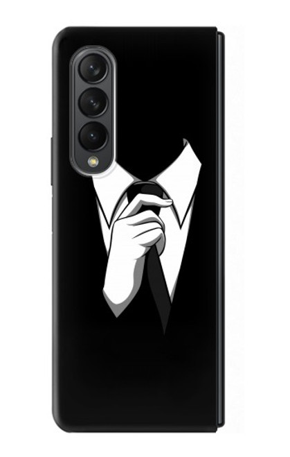 S1591 Anonymous Homme en Costume Noir Etui Coque Housse pour Samsung Galaxy Z Fold 3 5G