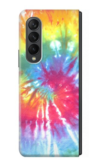 S1697 Tie Dye coloré imprimé graphique Etui Coque Housse pour Samsung Galaxy Z Fold 3 5G