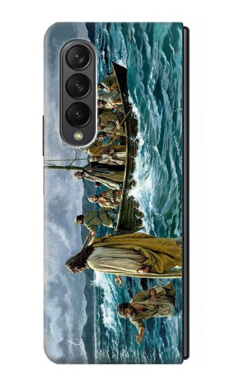 S1722 Jésus marcher sur la mer Etui Coque Housse pour Samsung Galaxy Z Fold 3 5G