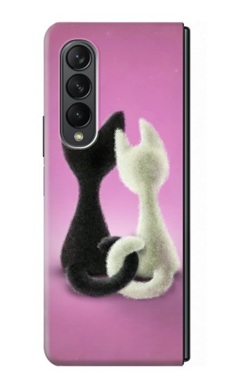 S1832 Chat d'amour Etui Coque Housse pour Samsung Galaxy Z Fold 3 5G