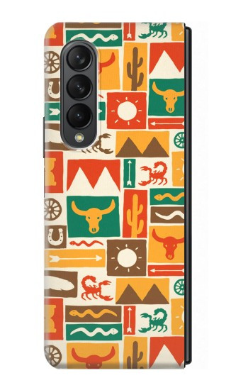 S1873 Motif de l'Ouest Etui Coque Housse pour Samsung Galaxy Z Fold 3 5G