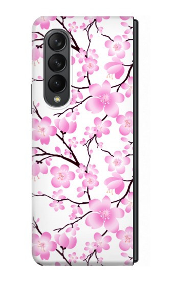 S1972 Sakura fleur de Cerisiers Etui Coque Housse pour Samsung Galaxy Z Fold 3 5G