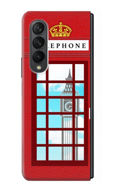 S2059 Angleterre britannique Cabine téléphonique Minimaliste Etui Coque Housse pour Samsung Galaxy Z Fold 3 5G
