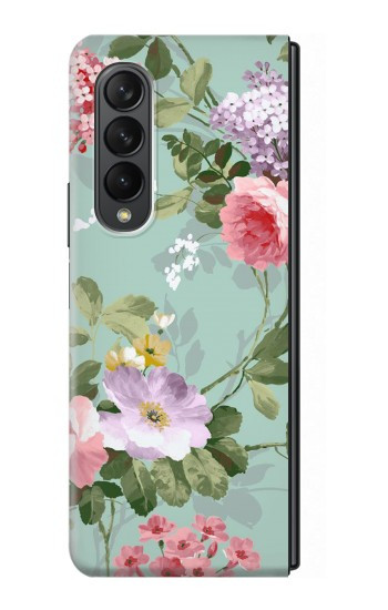 S2178 Peinture Fleur Art Floral Etui Coque Housse pour Samsung Galaxy Z Fold 3 5G