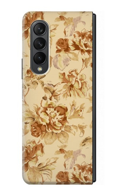 S2180 Motif Fleur Floral Millésime Etui Coque Housse pour Samsung Galaxy Z Fold 3 5G